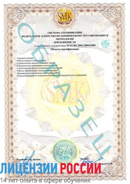 Образец сертификата соответствия (приложение) Алексин Сертификат OHSAS 18001