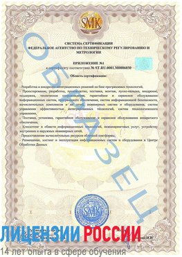 Образец сертификата соответствия (приложение) Алексин Сертификат ISO 27001