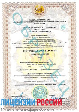 Образец сертификата соответствия Алексин Сертификат OHSAS 18001